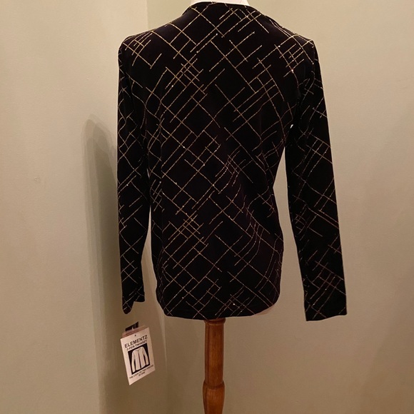 NWT -Gold Sparkle Elementz Black Velour set - Picture 2 of 8